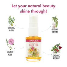 Load image into Gallery viewer, Badger Balms Rose Face Oil (Delicate Skin) - 29.5ml / 1 fl. oz.
