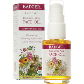 Badger Balms Rose Face Oil (Delicate Skin) - 29.5ml / 1 fl. oz.