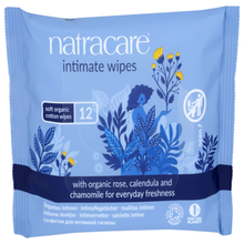 Load image into Gallery viewer, Natracare Organic Cotton Intimate Wipes - Qty 12
