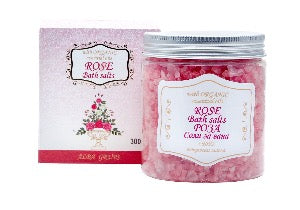 Bath Salts with Organic Rose Essential Oil - 300 g